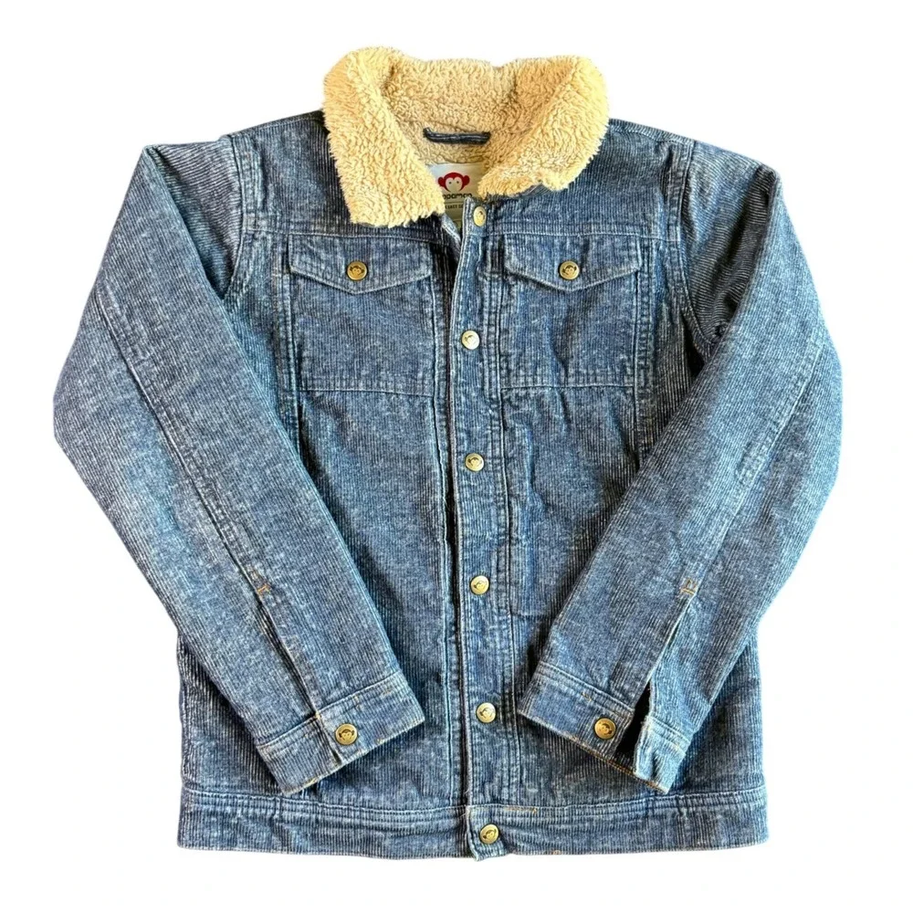 Appaman Kids Blue Corduroy Sherpa Lined Trucker Jacket Size 12‎ Boys Outerwear